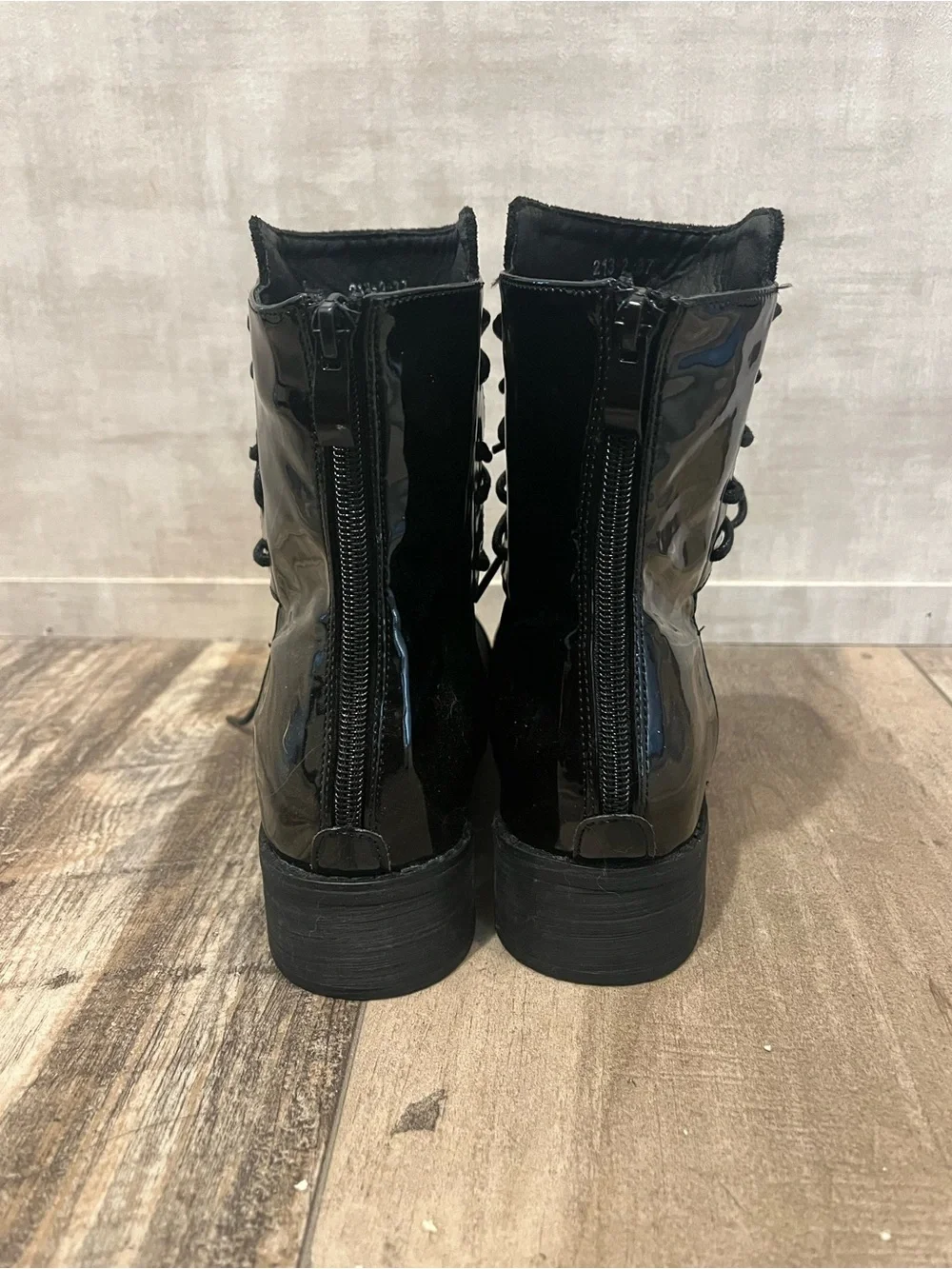 Black Fabric Booties with Metal Accent